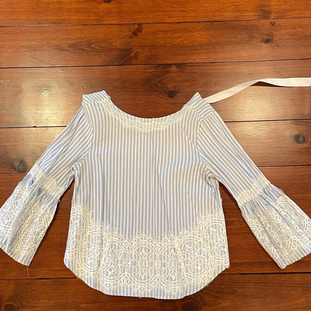 Zara lace trim blouse